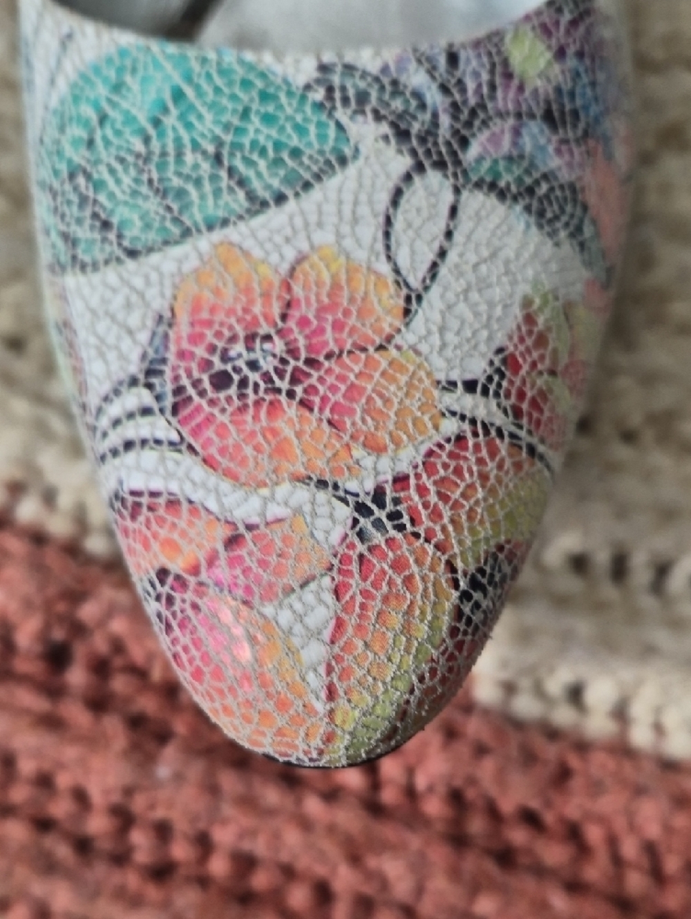 David Tate Mosaic Floral Slingback Pump Heels Multicolor Pastels 9.5 - Picture 7 of 16